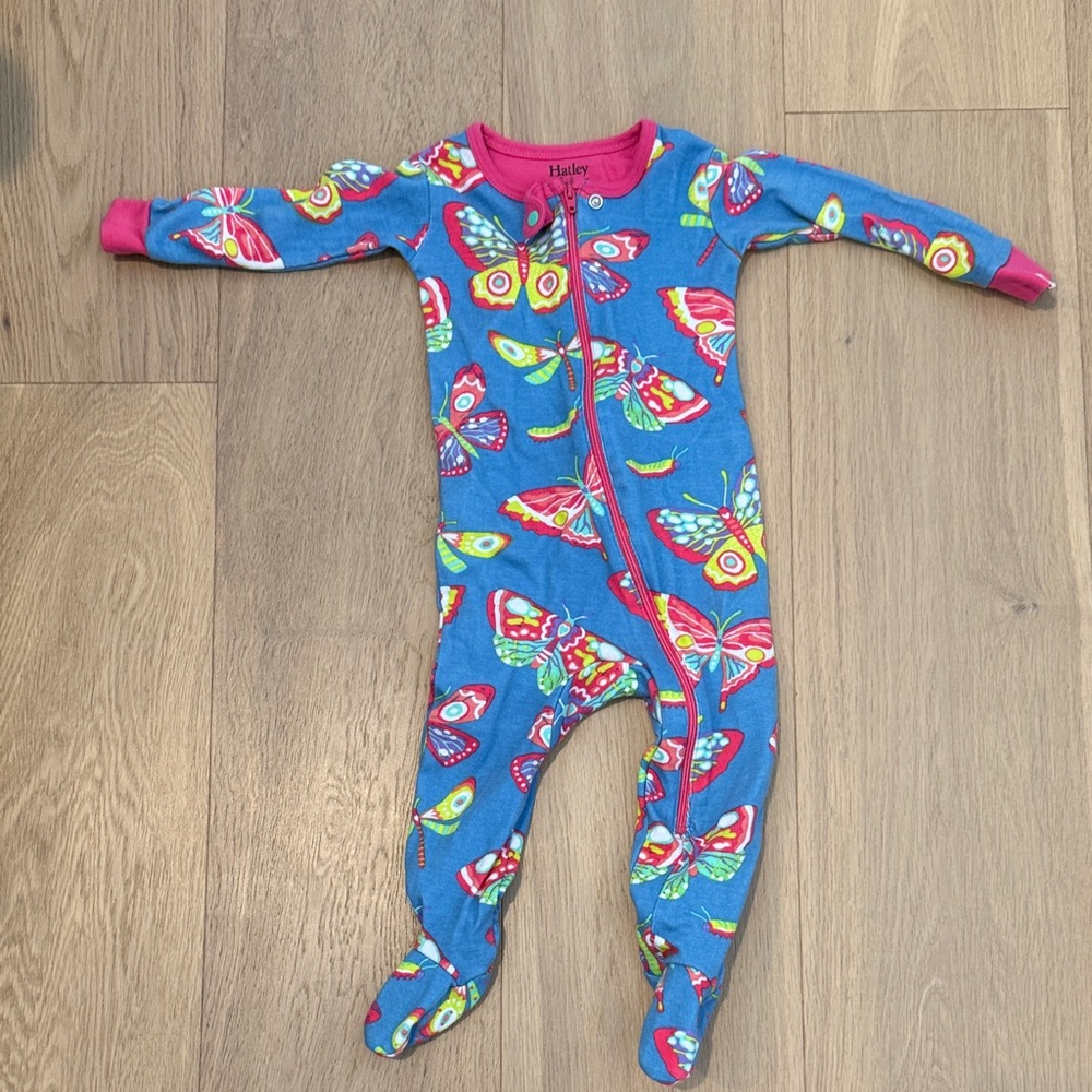 Colorful Butterfly Print Kids One Piece